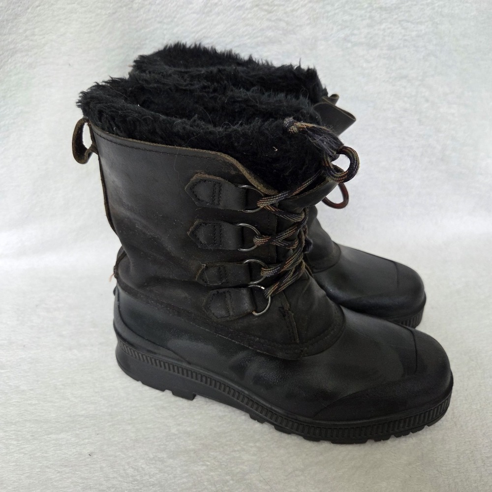 Sorel Badger Snow Boots Womens 8 Black Waterproof Winter Insulated VTG